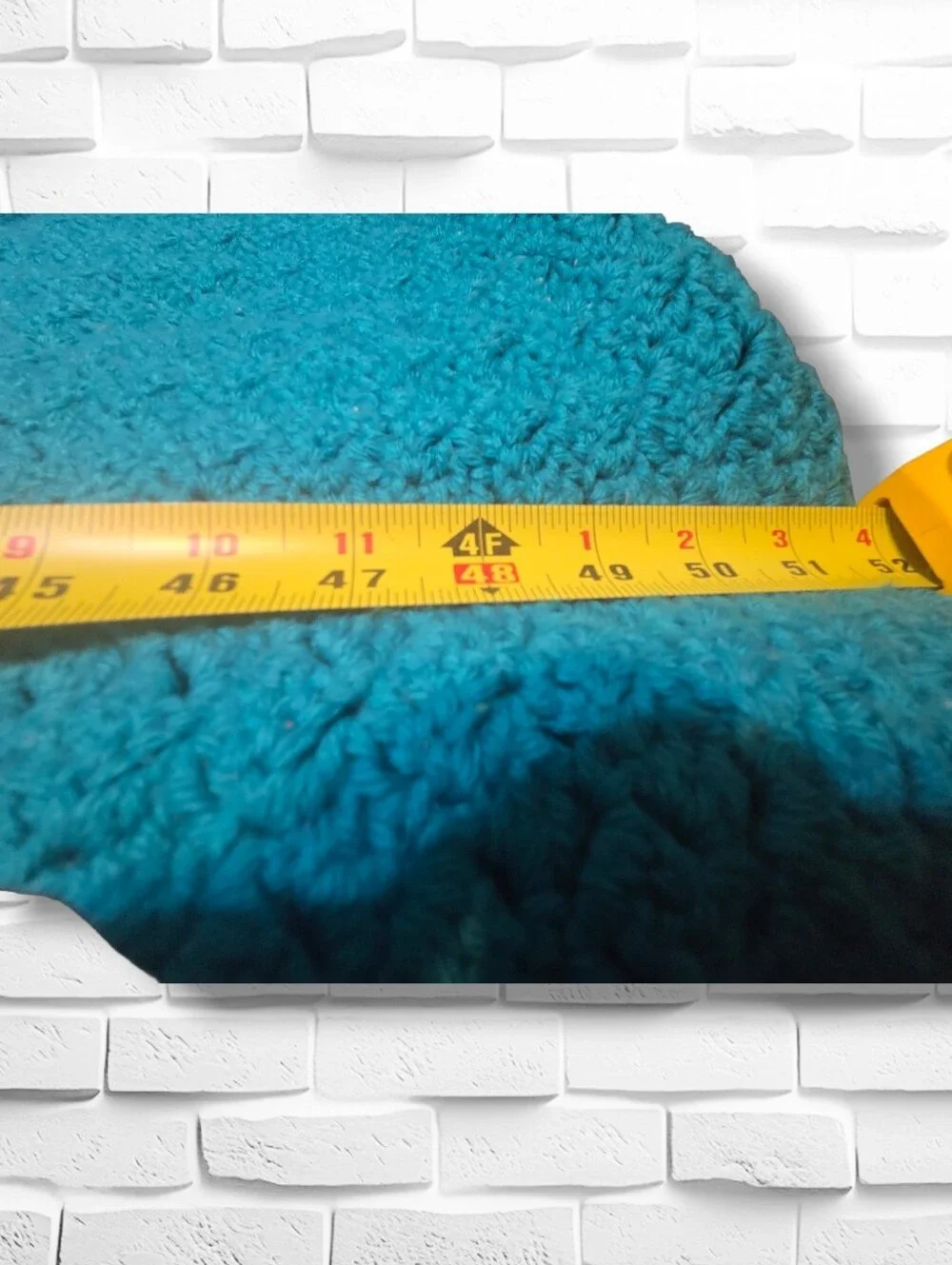 Handmade Teal Gradient Crochet Bed Throw - Blue/Teal